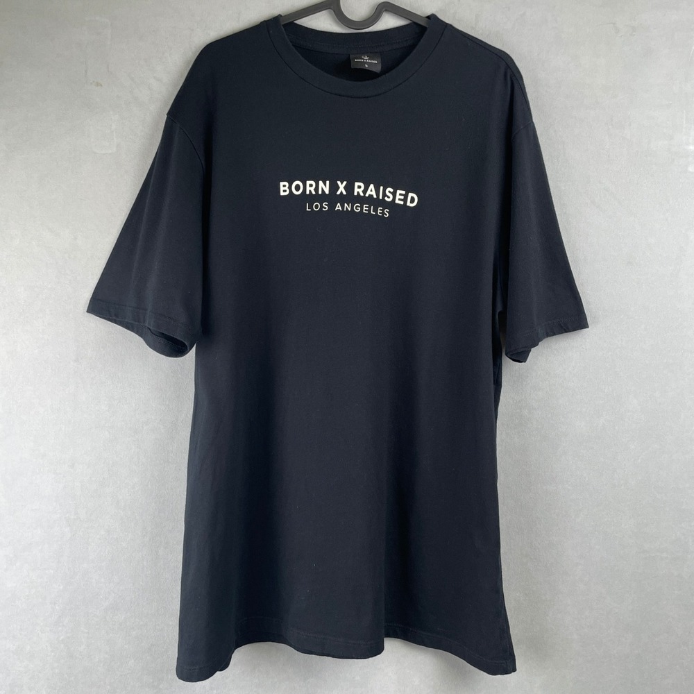 Born X Raised Corporate T-Shirt Los Angeles Graphic Mens L Black Streetwear Tee